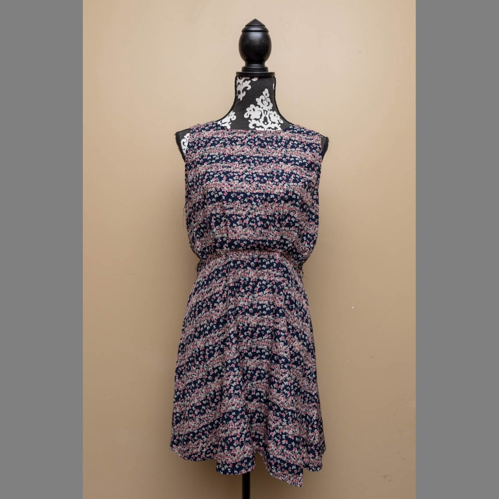 Adorable Sleeveless Blue Pink Summer Dress